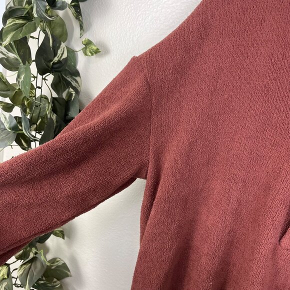 Free People Beach Bino Pullover Knit Hooded Sweater Auburn Women’s Size L - Picture 6 of 10